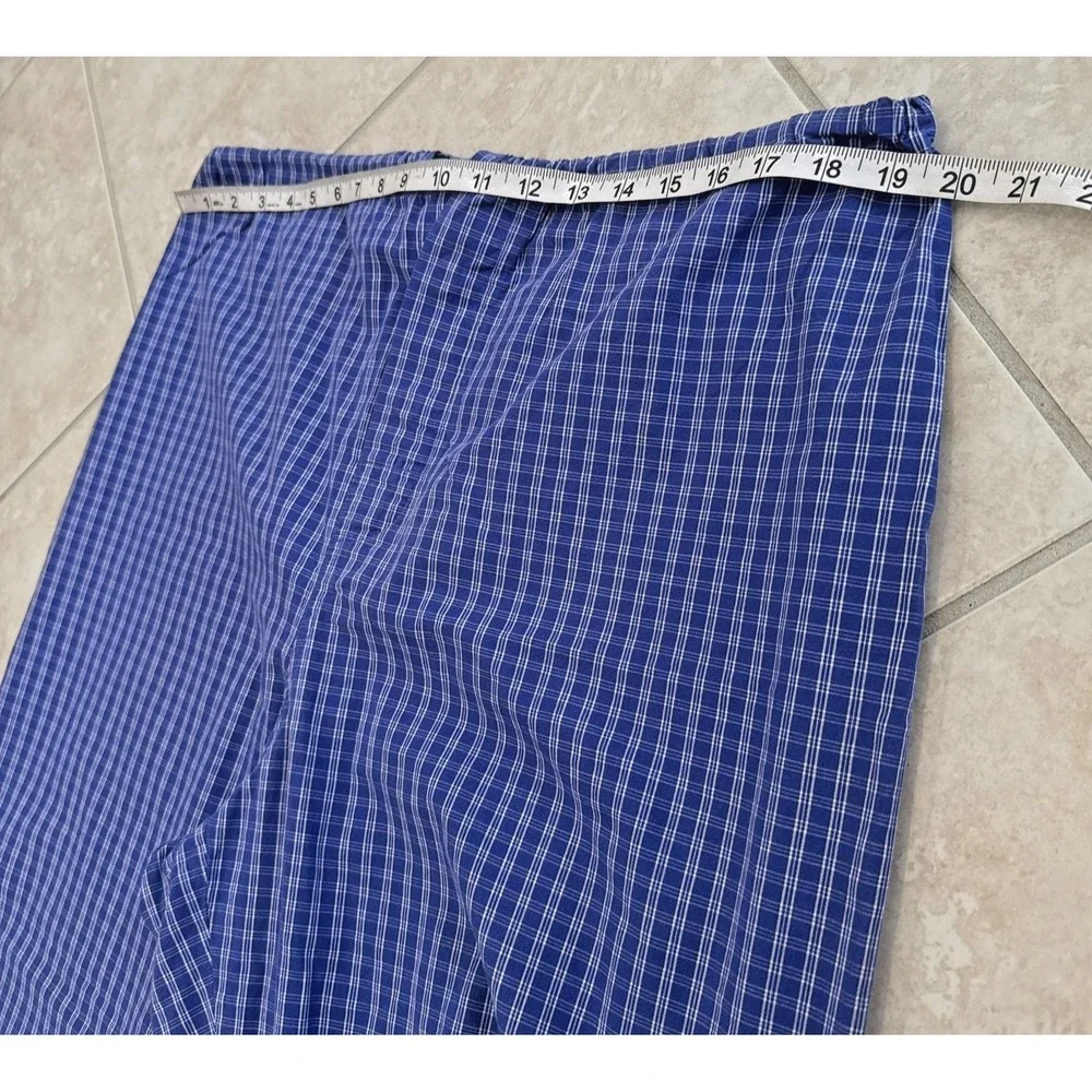 VTG Victoria's Secret Pajama Set Blue Plaid Sz L Long Sleeve Y2K 1999 Monogram